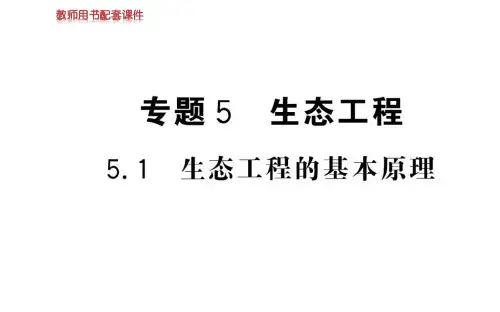 高中生物 专题5 生态工程 5.1 生态工程的基本原理课件 新人教版选修3 (2)