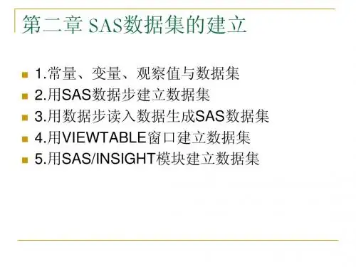 +SAS数据集的建立