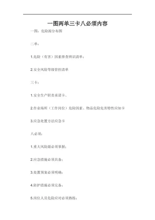 一图两单三卡八必须内容