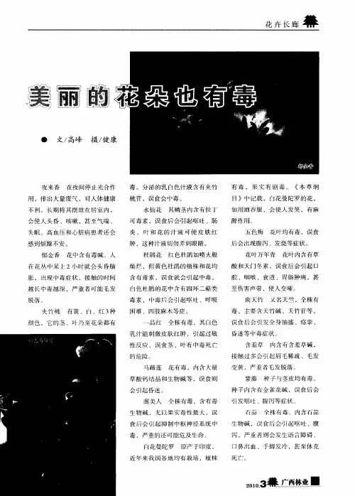 美丽的花朵也有毒