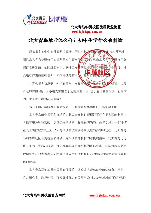 北大青鸟就业怎么样？初中生学什么有前途