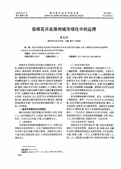 宿根花卉在滁州城市绿化中的应用