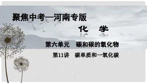 中考化学 第1篇 考点聚焦 第11讲 碳单质和一氧化碳课件