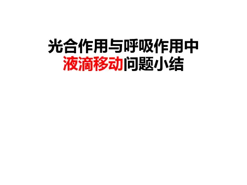 光合作用与呼吸作用中液滴移动问题小结