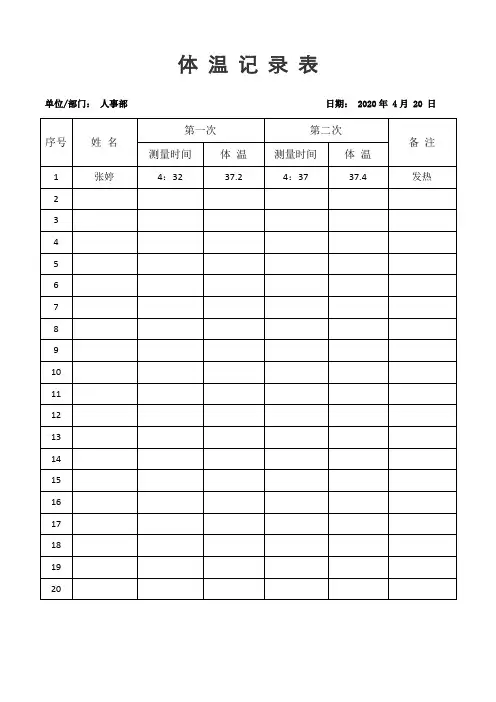 体温测量记录表 (1)