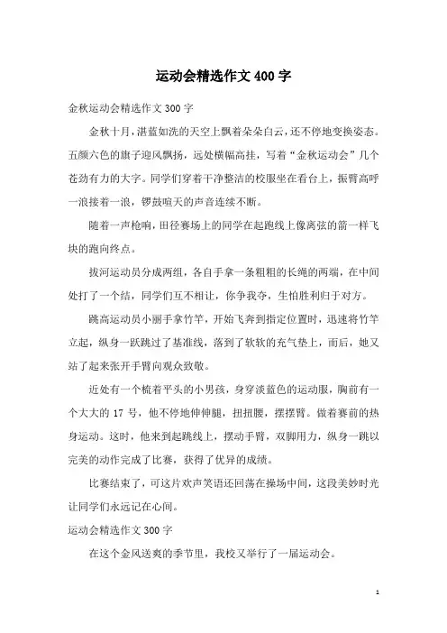 运动会精选作文400字