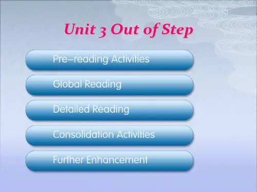 Unit 3 Out of Step综合教程三