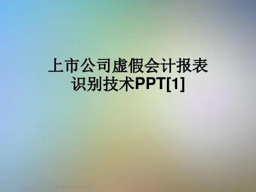 上市公司虚假会计报表识别技术PPT[1]