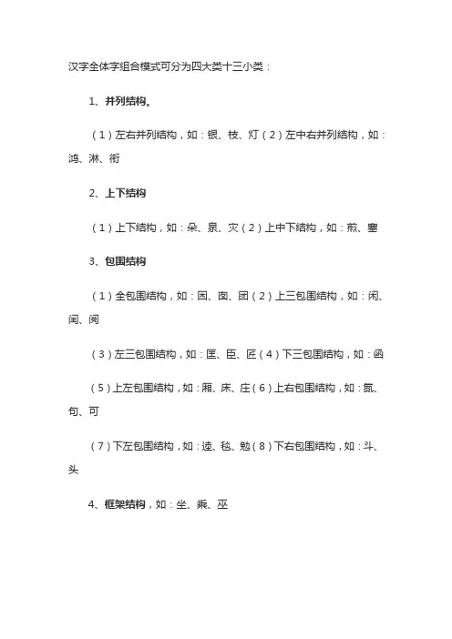 汉字框架结构