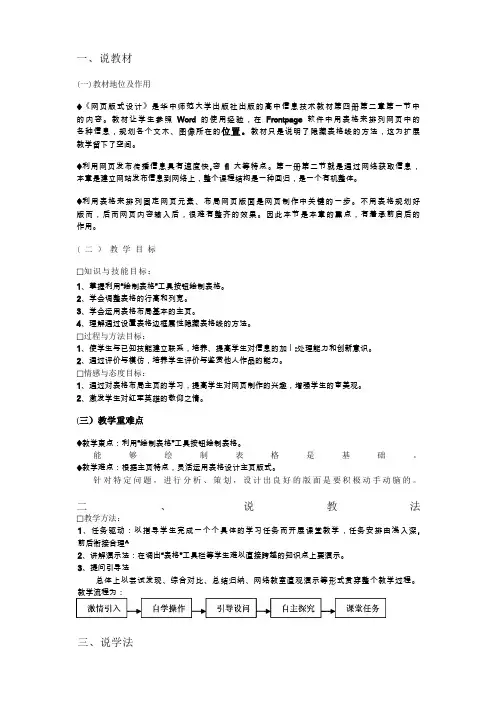 《网页版式设计》说课稿