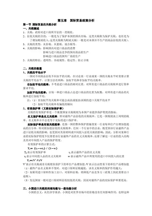 第五章-国际贸易政策分析
