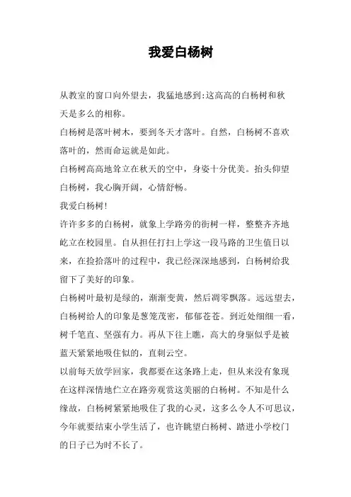 我爱白杨树——小学作文