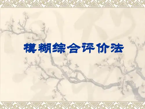 模糊综合评价法