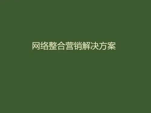 网络营销整合推广方案