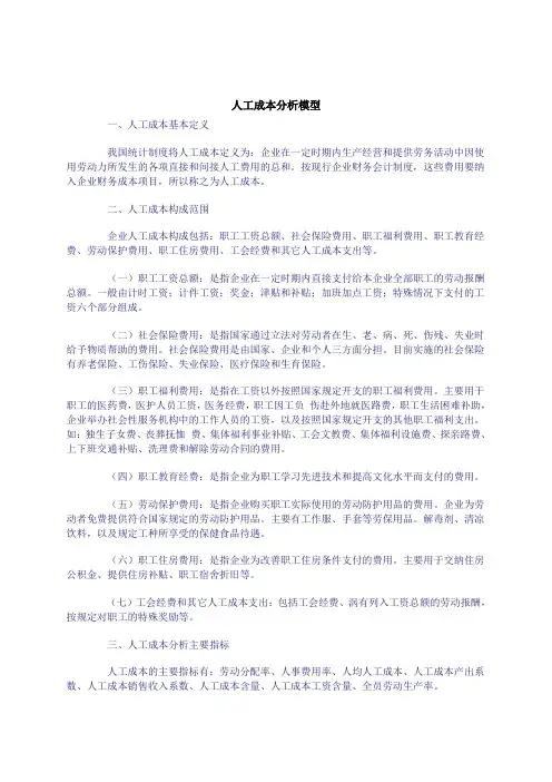人工成本分析模型