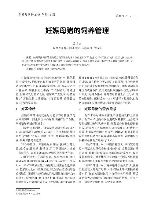 妊娠母猪的饲养管理