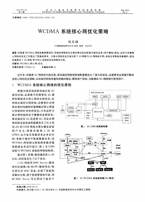 WCDMA系统核心网优化策略
