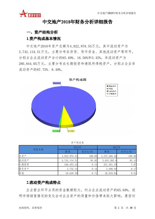 中交地产2018年财务分析详细报告-智泽华