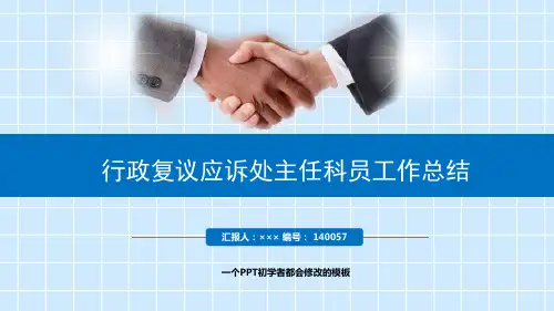 最新行政复议应诉处主任科员工作总结述职PPT模板