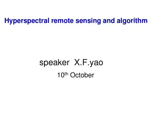 hyperspectral and algorithm