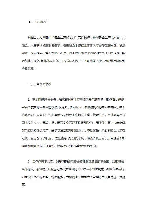 安全生产大反思、大检查、大整顿反思剖析报告.pdf