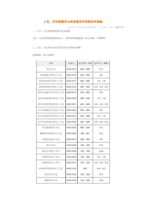 人孔类型