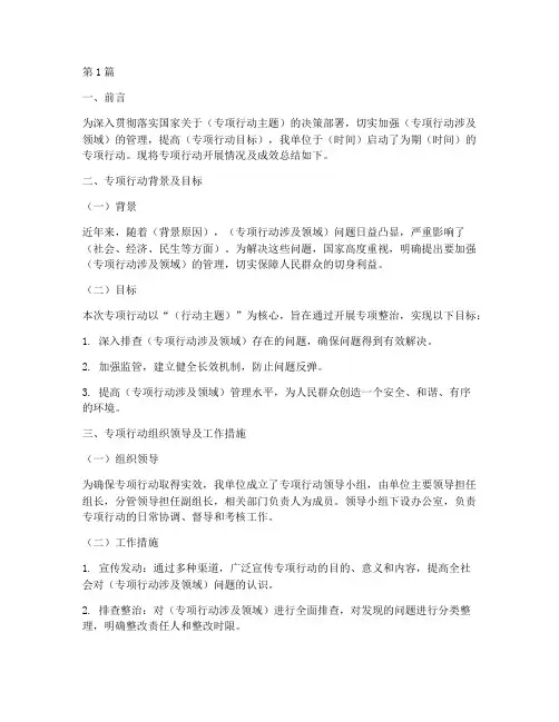 专项行动总结报告范文(3篇)