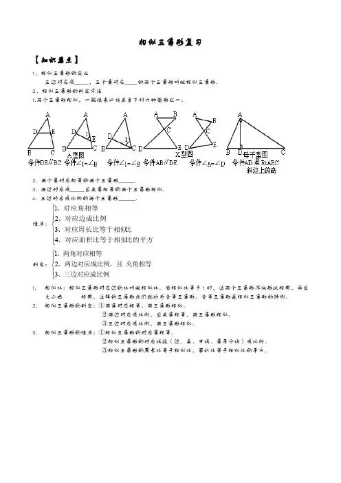 相似三角形性质和判定复习