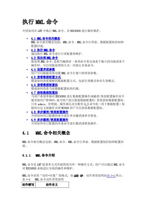 执行MML命令
