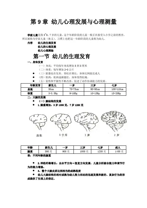 学前儿童心理发展与心理测量