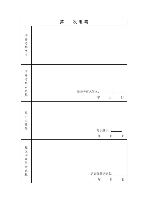 入党积极分子考察表格