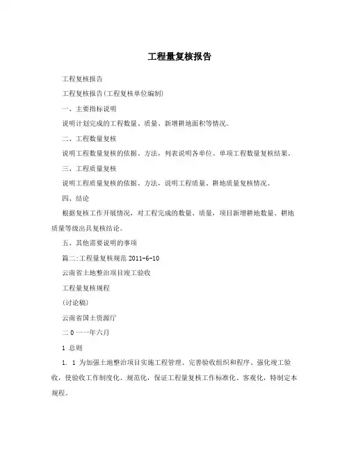 工程量复核报告