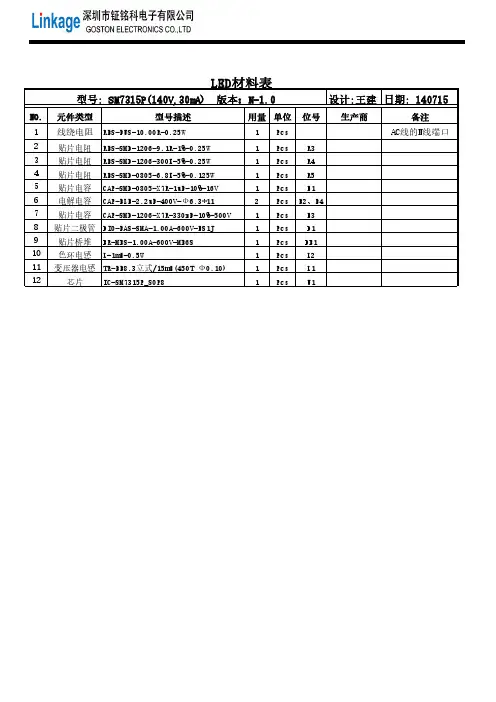 SM7315P 140V30mA PWM-LED 恒流驱动控制芯片
