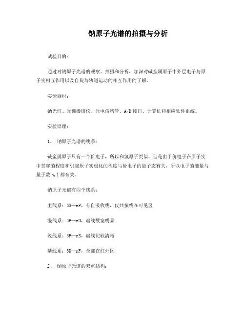 钠原子光谱的拍摄与分析
