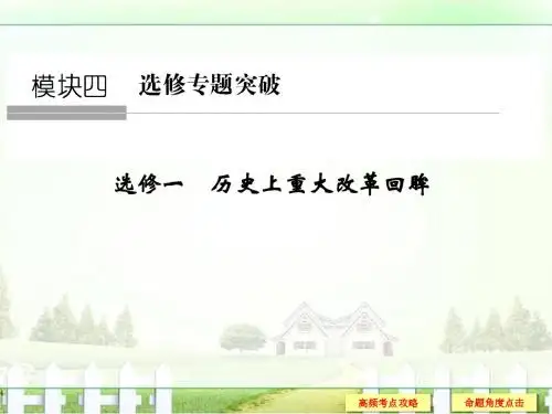 2017届《创新设计》高考历史二轮复习(专题版)选修一历史上重大改革回眸课件(35张PPT)