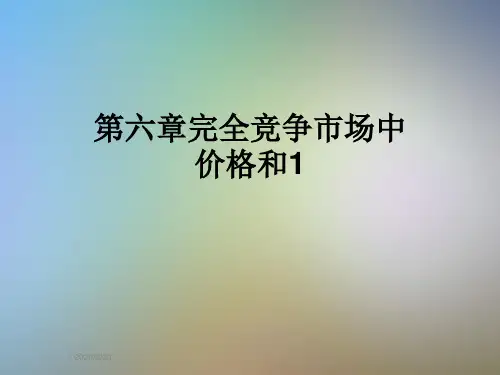 第六章完全竞争市场中价格和1