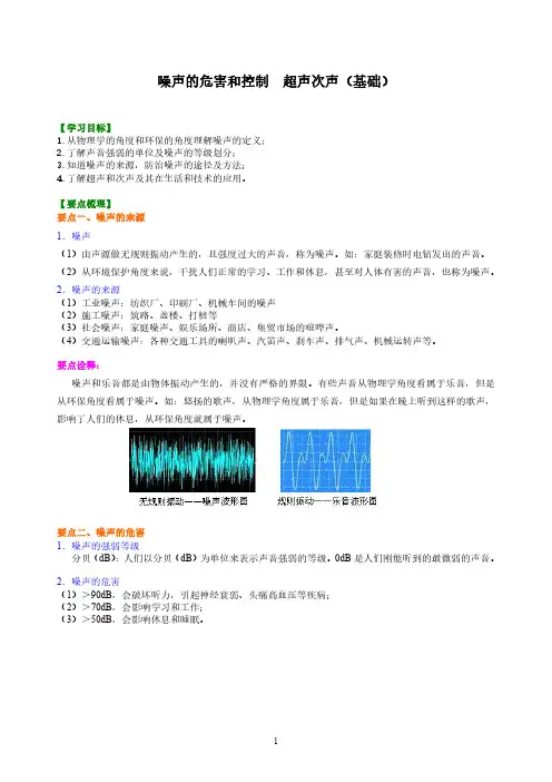 噪声的危害和控制  超声次声(基础)知识讲解