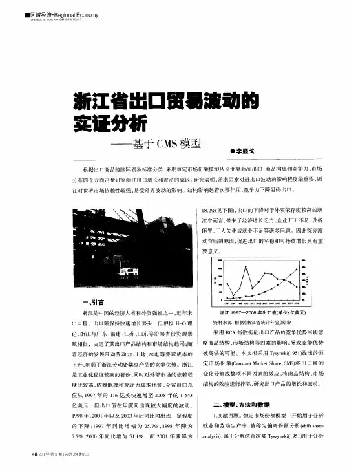 浙江省出口贸易波动的实证分析——基于CMS模型
