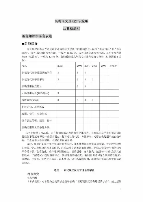 高考语文基础知识全编
