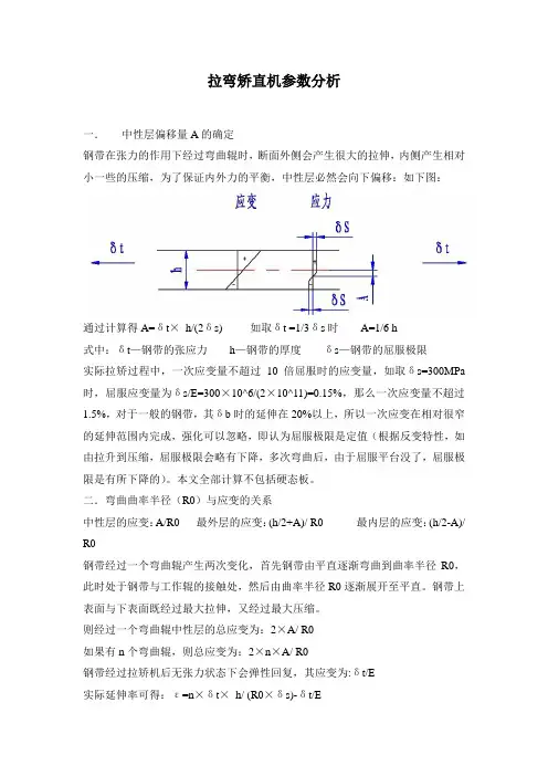 拉伸弯曲矫直机参数分析(精整)