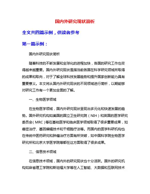 国内外研究现状简析