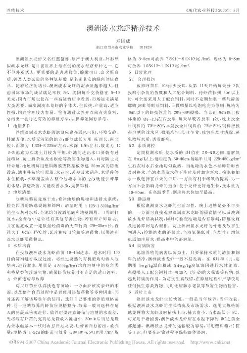 澳洲淡水龙虾精养技术