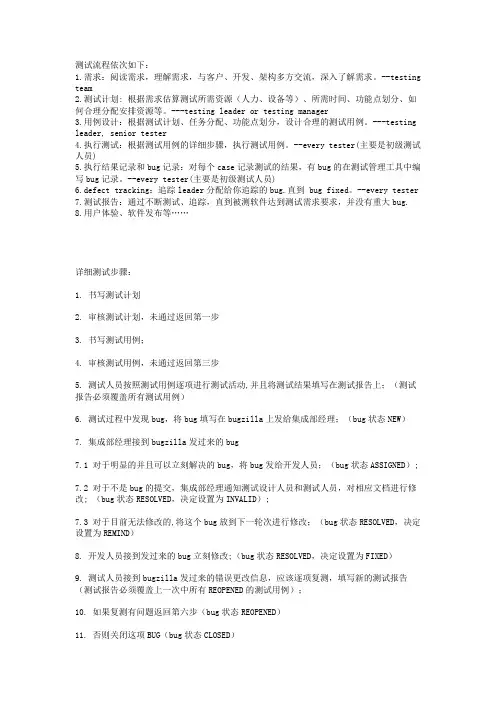 黑盒测试流程及方法