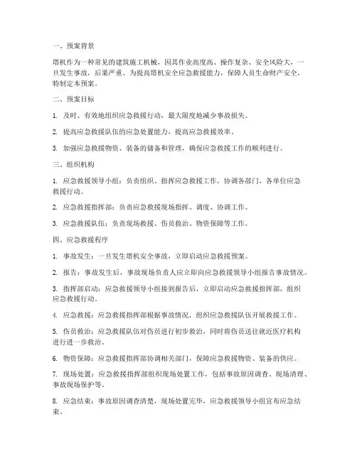 塔机安全应急救援预案