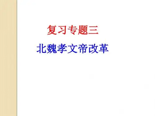 历史:专题三《北魏孝文帝改革》课件(人民版选修一)