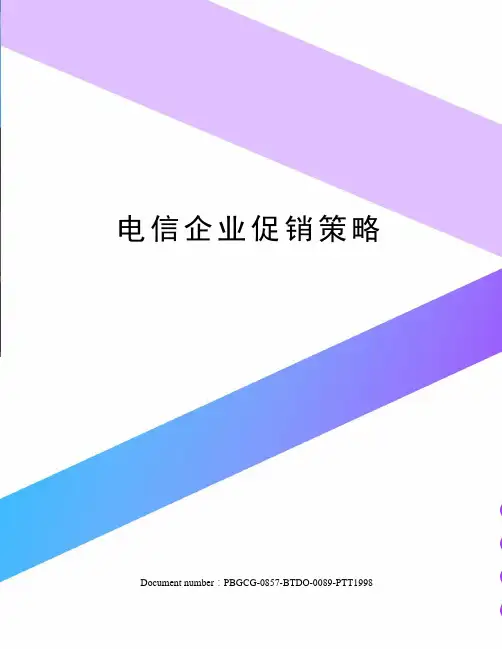 电信企业促销策略