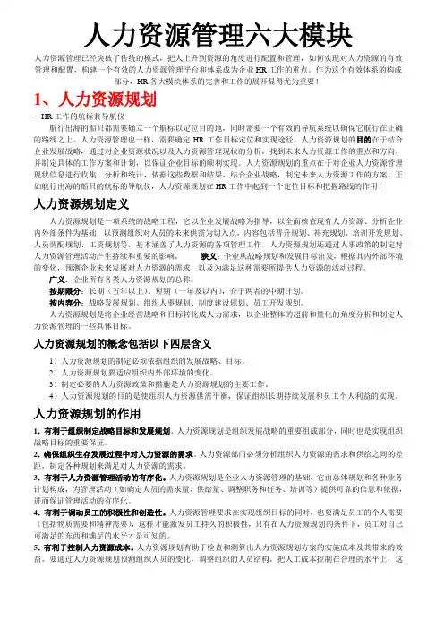 HR六大模块