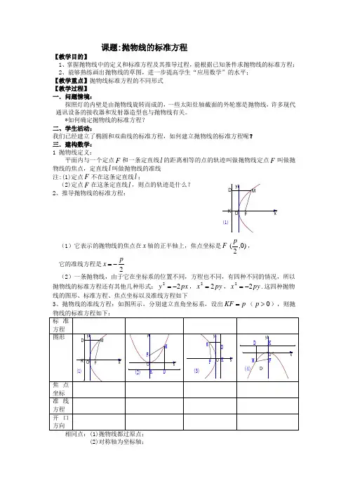 抛物线教案