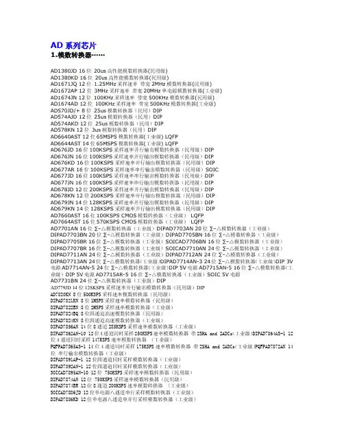 AD芯片大全