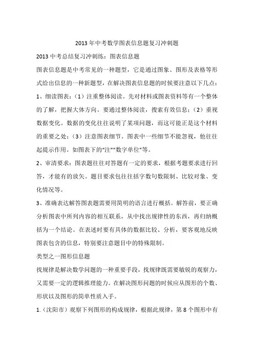 2013年中考数学图表信息题复习冲刺题